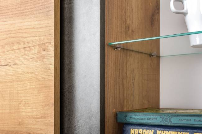 Стенка в гостиную Арчи № 4 цвет дуб крафт золотой/камень тёмный