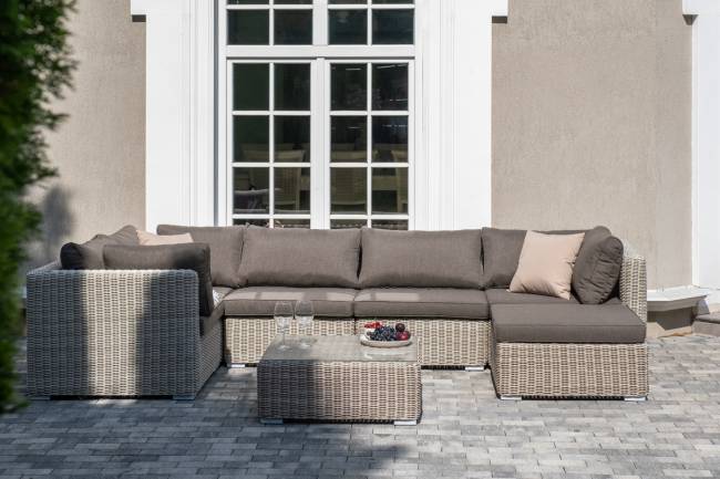 "Лунго" трансформирующаяся лаунж-зона из искусственного ротанга, цвет бежевый "Лунго" трансформирующаяся лаунж-зона из искусственного ротанга, цвет бежевый