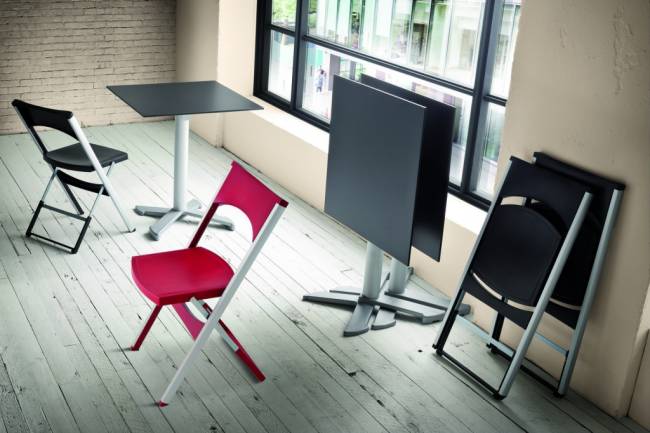 Стул пластиковый складной Compact жемчужно-серый 435х470х775 мм