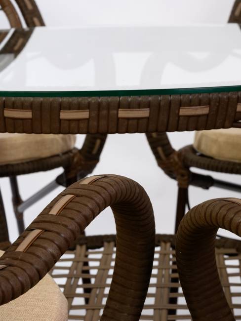 Комплект из искусственного ротанга Java (Ява)-6 (цвет: Орех)