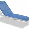 Шезлонг-лежак металлический Wave белый, синий 1910х715х300 мм