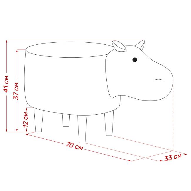 Пуф Leset Бегемотик V23 молочный шоколад Бук