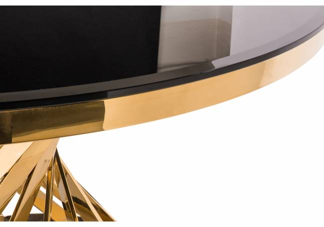 Стол стеклянный Twist gold / black