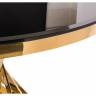 Стол стеклянный Twist gold / black