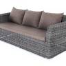 "Капучино" диван из искусственного ротанга трехместный, цвет графит