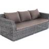 "Капучино" диван из искусственного ротанга трехместный, цвет графит