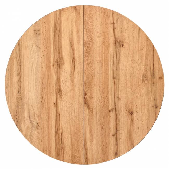 Стол Rudolf круглый раскладной 90-120x90x75см, Дуб Вотан, чёрный