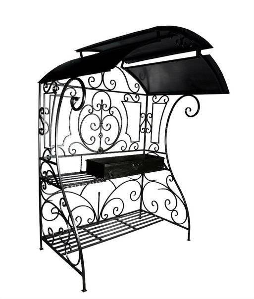 Кованый мангал для дачи с крышей "Фазенда" Кованый мангал для дачи с крышей "Фазенда"