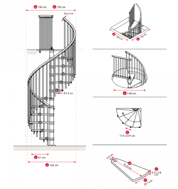 Винтовая лестница Montreal STYLE d140