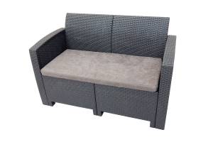 АРИЗОНА / ARIZONA b:rattan, Диван двухместный, антрацит (2-х местная подушка)