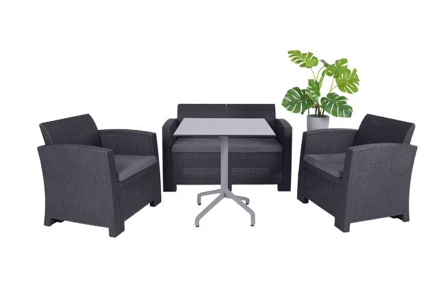 АРИЗОНА / ARIZONA b:rattan, Диван двухместный, антрацит (2-х местная подушка)