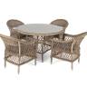 "Дольче" обеденная группа из искусственного ротанга, цвет соломенный
