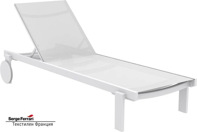Шезлонг-лежак металлический Casablanca белый 1900х740х310 мм