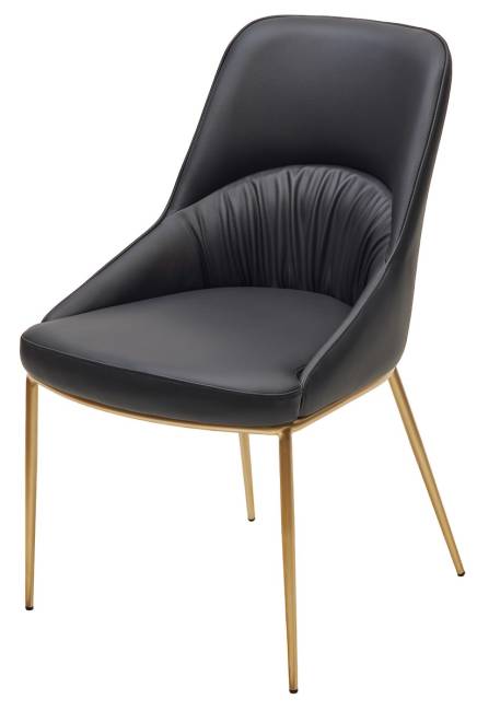 Стул АБРИОЛА (ABRIOLA) цвет ЧЕРНЫЙ Black Ti-25, экокожа / бронзовый, ®DISAUR