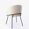 Дизайнерский стул Томас бежевый, основание металл черный матовый
