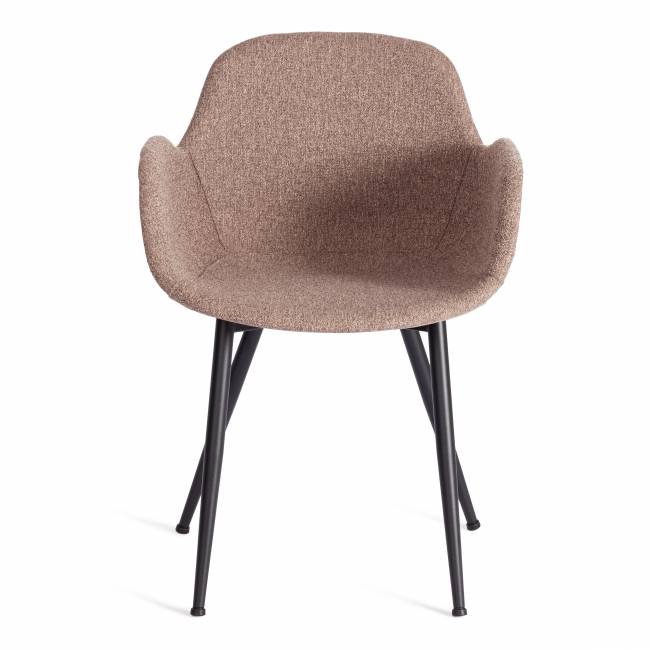 Кресло Валентино/Valentino (мод.PC45-2)/1 шт. в упаковке металл/экокожа/ткань, 55х58х81см, коричневый /чёрный Brown (коричневый)/чёрный металл/экокожа/ткань