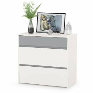 Комод Торонто 13.321 цвет белый шагрень/стальной серый