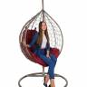 Подвесные качели - качели в виде капли "Tropica Gray" бордовая подушка