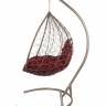 Подвесные качели - качели в виде капли "Tropica Gray" бордовая подушка