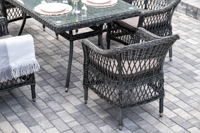 "Амароне" обеденная группа из искусственного ротанга на 6 персон, цвет графит "Амароне" обеденная группа из искусственного ротанга на 6 персон, цвет графит