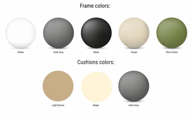 Комплект пластиковой мебели Portofino Lounge темно-серый, темно-серый