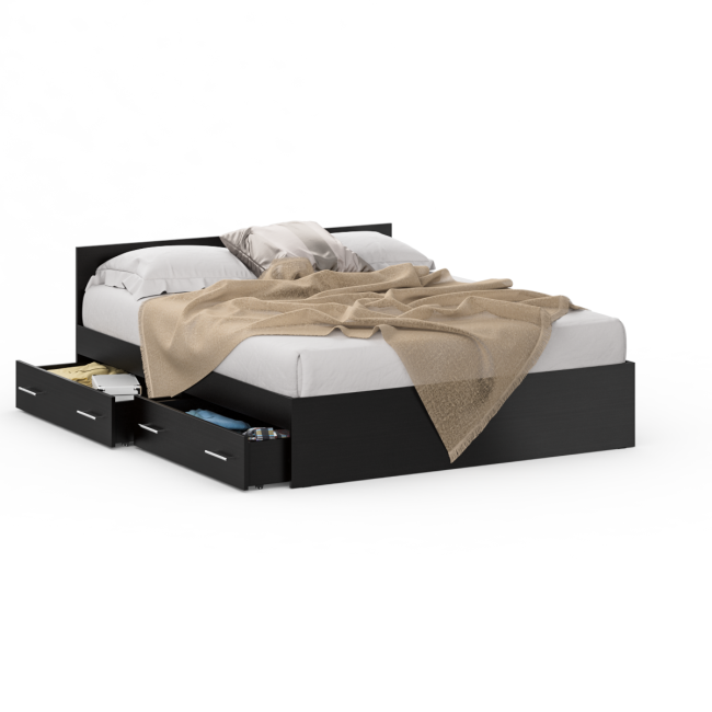 Кровать с ящиками Стандарт 1600 цвет венге