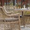 "Доппио" обеденная группа плетеная, цвет соломенный