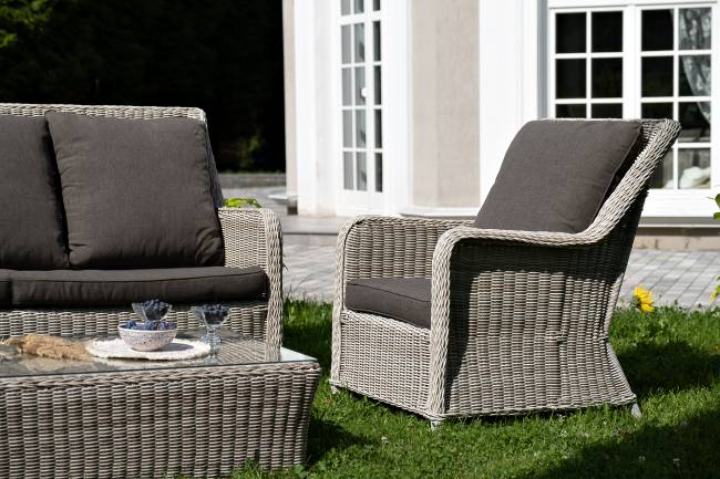 "Гляссе" лаунж-зона из искусственного ротанга, цвет бежевый