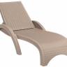 Шезлонг пластиковый с матрасом GS 1009 (Fiji) бежевый, слоновая кость 1870x730x340 мм