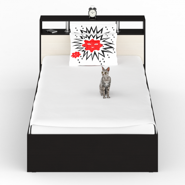 Кровать Камелия 1200 цвет венге/дуб лоредо