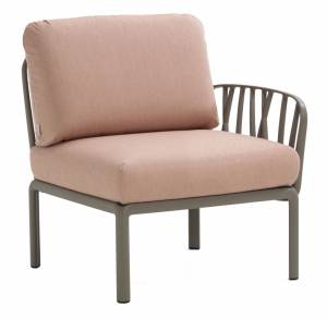 Модуль правый/левый пластиковый с подушками Komodo Elemento Terminale DS/SX тортора, розовый 745х780х900 мм