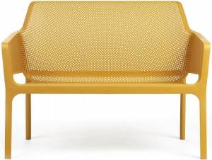 Диван пластиковый Net Bench горчичный 1160х700х860 мм