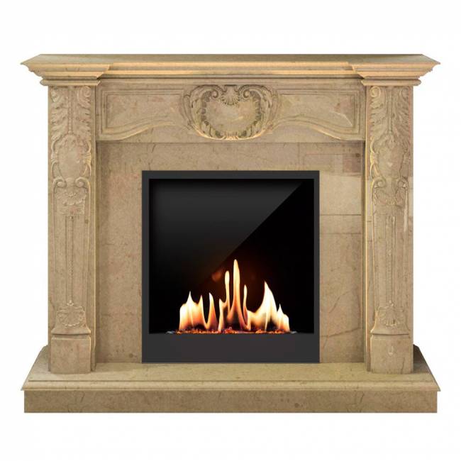 Биокамин в мраморном портале SteelHeat Mushketer M (Стемалит)