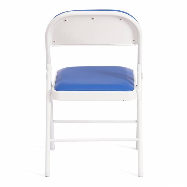 Стул складной Фолдер/Folder (мод.3022G)/1 шт. в упаковке каркас: металл, сиденье/спинка: экокожа, 46.5х47.5х79см, синий/белый синий, белый каркас: металл, сиденье/спинка: экокожа