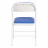 Стул складной Фолдер/Folder (мод.3022G)/1 шт. в упаковке каркас: металл, сиденье/спинка: экокожа, 46.5х47.5х79см, синий/белый синий, белый каркас: металл, сиденье/спинка: экокожа