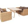 "Мокко" обеденная группа плетеная из ротанга, цвет соломенный