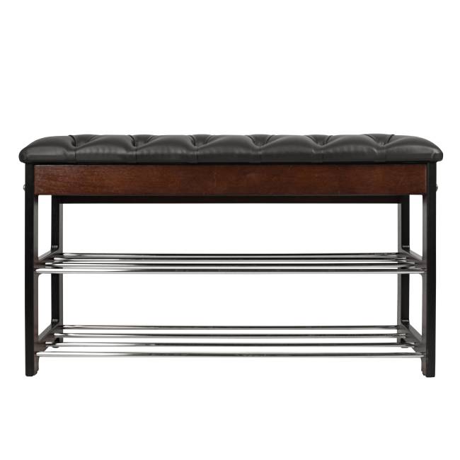 Банкетка Грейс орех, к/з Ева 1, каретная стяжка Л