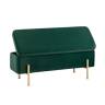 Банкетка Болейн с ящиком велюр зеленый