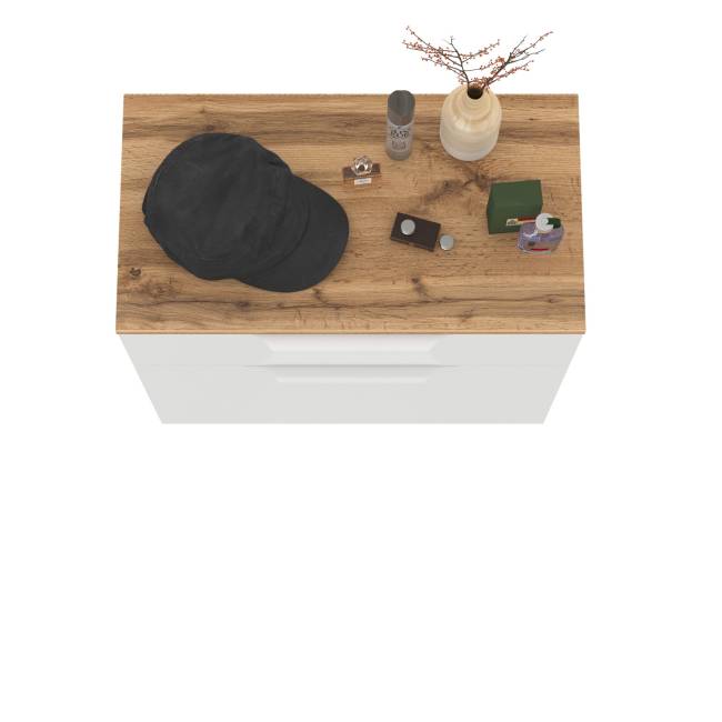 Тумба для обуви Октава 16.127 цвет белый шагрень/дуб крафт золотой