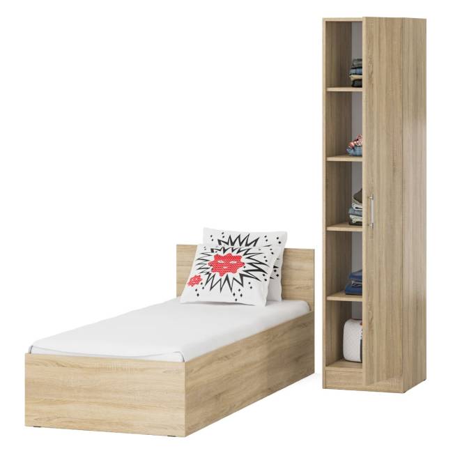 Кровать односпальная 800 с пеналом Стандарт цвет дуб сонома