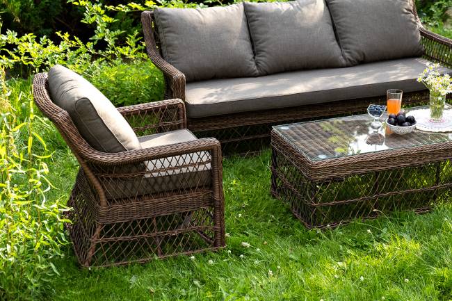 "Гранд Латте" лаунж-зона из искусственного ротанга, цвет коричневый "Гранд Латте" лаунж-зона из искусственного ротанга, цвет коричневый