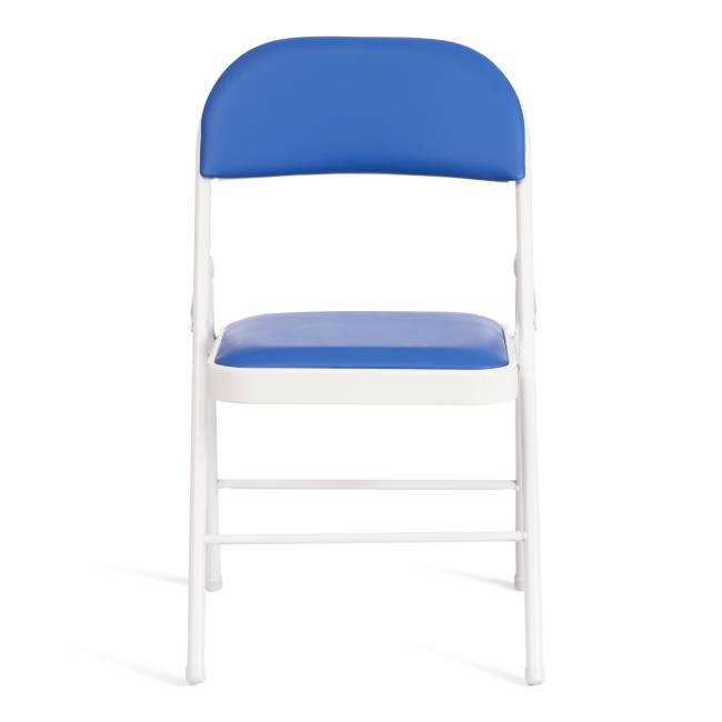 Стул складной Фолдер/Folder (мод.3022G) каркас: металл, сиденье/спинка: экокожа, 46.5х47.5х79см, синий/белый  (Комплект из 6 шт.) синий, белый каркас: металл, сиденье/спинка: экокожа
