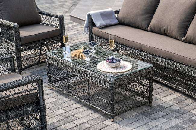 "Гранд Латте" лаунж-зона из искусственного ротанга, цвет графит