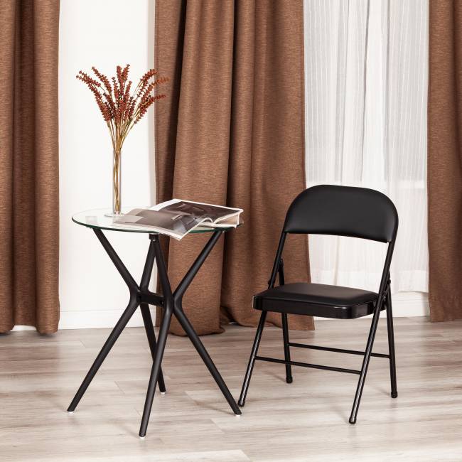 Стул складной Фолдер/Folder (мод.3022G) каркас: металл, сиденье/спинка: экокожа, 46.5х47.5х79см, черный/черный (Комплект из 6 шт.) черный каркас: металл, сиденье/спинка: экокожа Стул складной Фолдер/Folder (мод.3022G) каркас: металл, сиденье/спинка: экокожа, 46.5х47.5х79см, черный/черный (Комплект из 6 шт.) черный каркас: металл, сиденье/спинка: экокожа