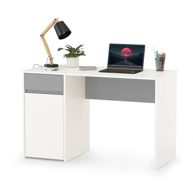 Для двоих детей молодёжная стенка Торонто цвет белый шагрень/стальной серый