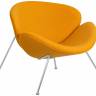 Кресло дизайнерское DOBRIN EMILY, желтая ткань AF13, хромированная сталь