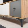 Две тумбы под ТВ Вайс цвет дуб золотой/тёмно-серый/МДФ милк софт