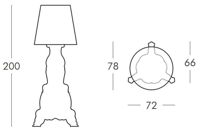 Торшер дизайнерский Madame Of Love Lighting голубой, белый 780х720х2000 мм