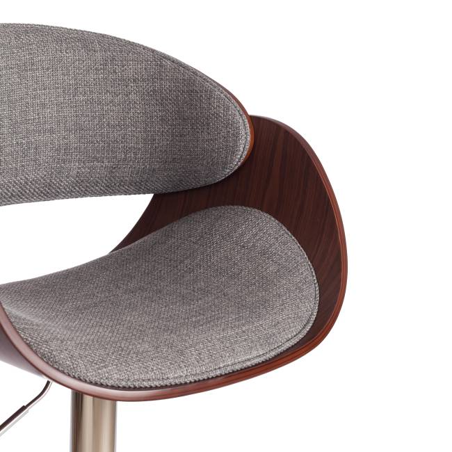 Стул барный Ландо/Lando (мод.4036) металл/дерево/ткань, 59х51х93-114см, высота сиденья 62-83см, серый/орех/хром, Аймкаса 28 орех темный, серый металл/дерево/ткань Стул барный Ландо/Lando (мод.4036) металл/дерево/ткань, 59х51х93-114см, высота сиденья 62-83см, серый/орех/хром, Аймкаса 28 орех темный, серый металл/дерево/ткань