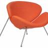Кресло дизайнерское DOBRIN EMILY, оранжевая ткань AF, хромированная сталь
